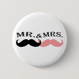 Svart och rosa mustasch för vintage knapp