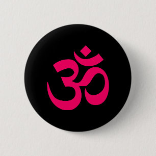 Svart och Rosa Om-symbol Knapp