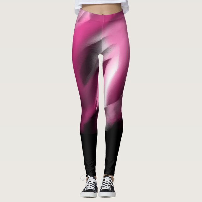 Svart och rosa övertoningsben leggings (Framsida)