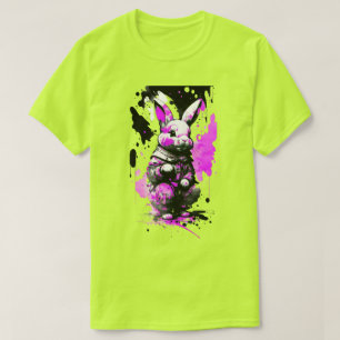 Svart och Rosa Påskhare Helgdag T-Shirt