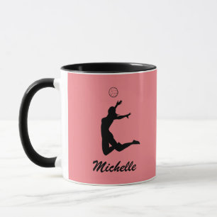 Svart och rosa Personlig Volleyball Mugg