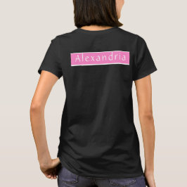 Svart och rosa personligt namn t shirt