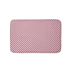 Svart och rosa polka dots badrumsmatta