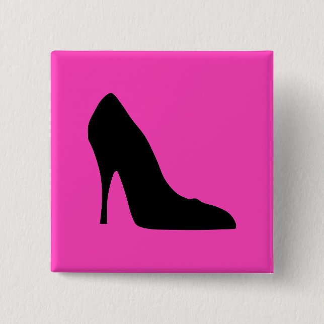 Svart och Rosa Pumps Knapp (Framsida)