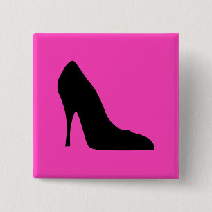 Svart och Rosa Pumps Knapp