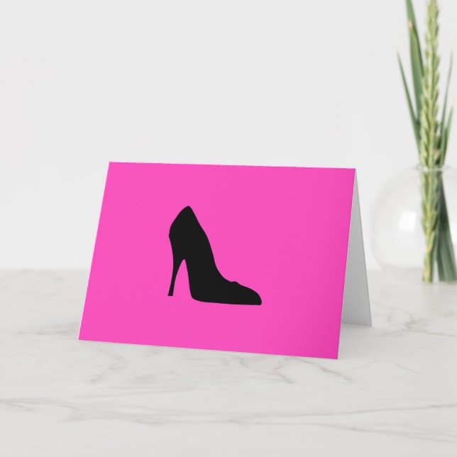 Svart och Rosa Pumps Kort (Framsida)