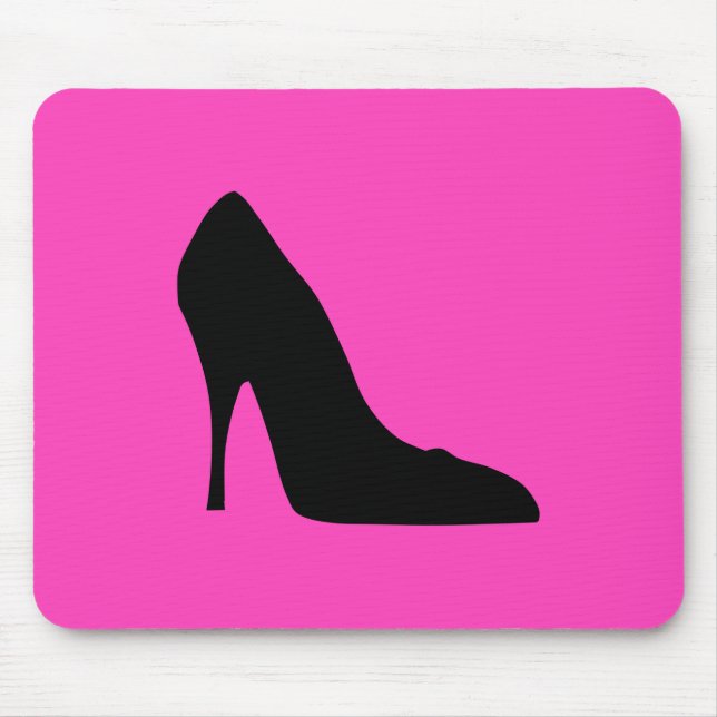 Svart och Rosa Pumps Musmatta (Framsidan)