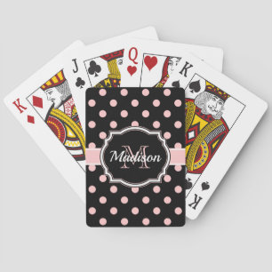 Svart och Rosa-punkter Casinokort