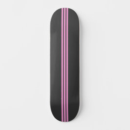 Svart och rosa randig skateboard