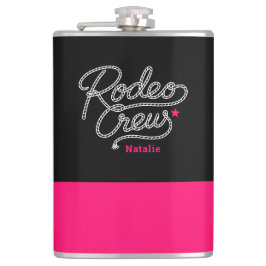 Svart och Rosa Rodeo Crew Western Systerfest Fickplunta