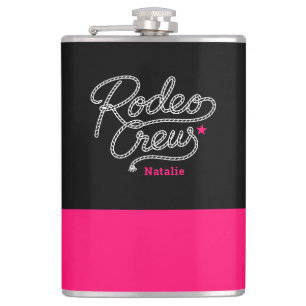 Svart och Rosa Rodeo Crew Western Systerfest Fickplunta