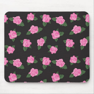 Svart- och rosa rosmousepad musmatta