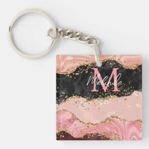 Svart och Rosa Sequins Agate
