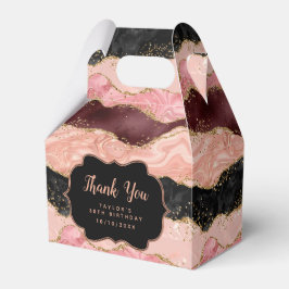 Svart och Rosa Sequins Agate Birthday Tack Presentaskar