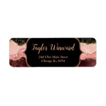 Svart och Rosa Sequins Agate