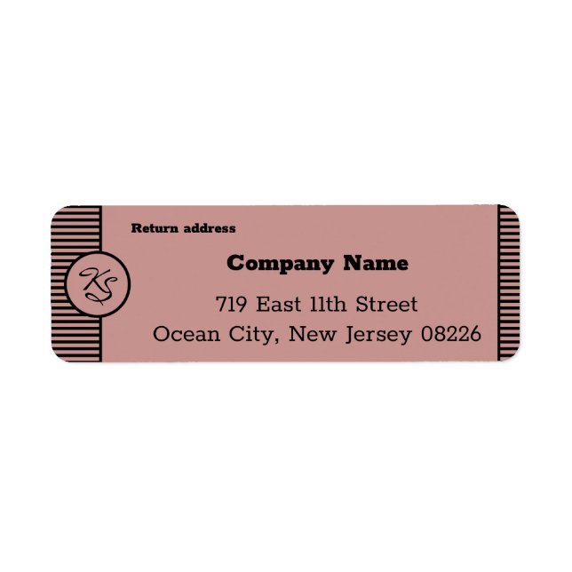 Svart och Rosa Small Company Anpassningsbar Text & Returadress Etikett (Framsidan)