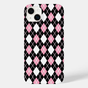 Svart och Rosa Sömlöst Argyle Mönster