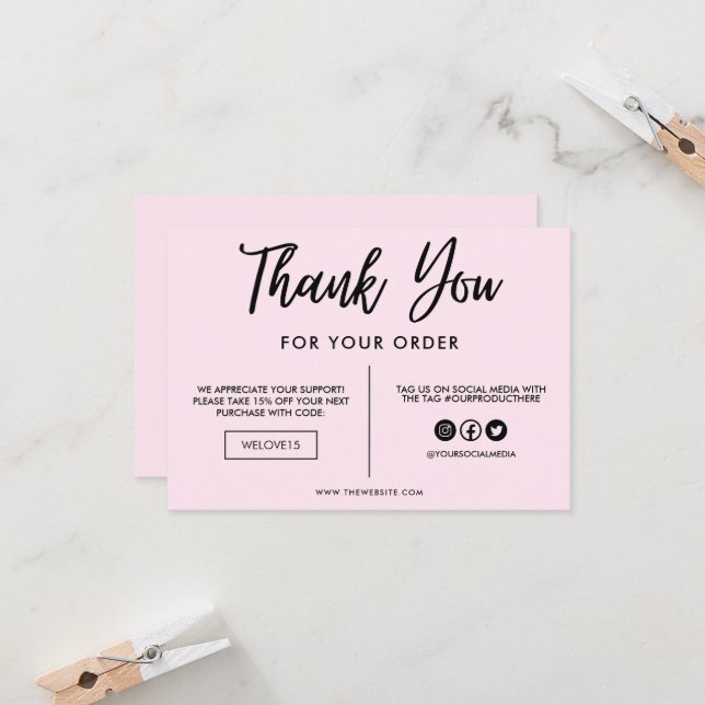 Svart och Rosa Tack för att du infogar media (Fram/Back In Situ)