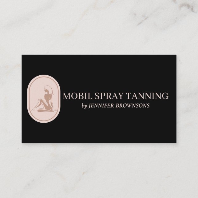 Svart och Rosa Tanning Body Skincare Visitkort (Framsida)