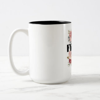 Svart och Rosa Vintage Flower Mugg