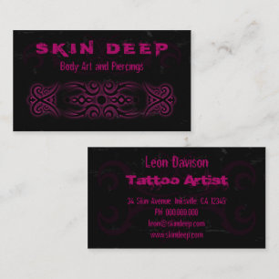Svart och rosa visitkortar för stam- tatuering visitkort