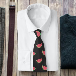 Svart och Rosa Watermelon Mönster Slips