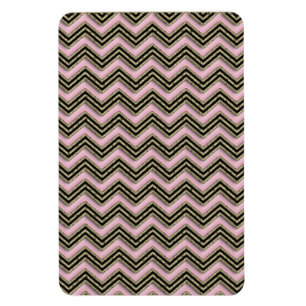 Svart och Rosa Zigzag Mönster Magnet