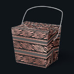 Svart och roséguld presentaskar<br><div class="desc">Elegant presentbox med ett falskt folie roséguld art déco mönster.</div>