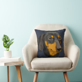 Svart och rostbrun Dachshund hund Kudde