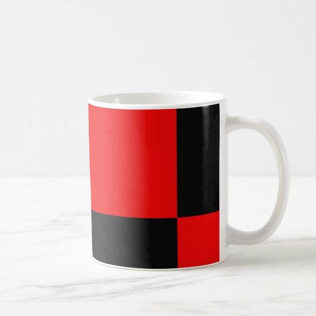 Svart och rött abstrakt mönster kaffemugg (Höger)