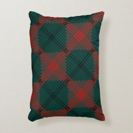 Svart och rött bollar eller hål över gröntens bakg prydnadskudde