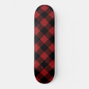 Svart och Rött inlagd kontroll Mini Skateboard Bräda 18,5 Cm
