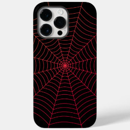 Svart och rött spindelnät Halloween mönster