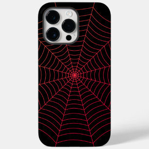 Svart och rött spindelnät Halloween mönster