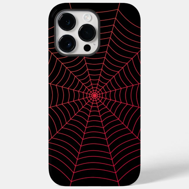Svart och rött spindelnät Halloween mönster (Baksida)