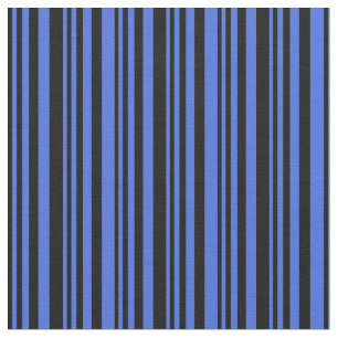 Svart och Royal Blue Lining Mönster Tyg