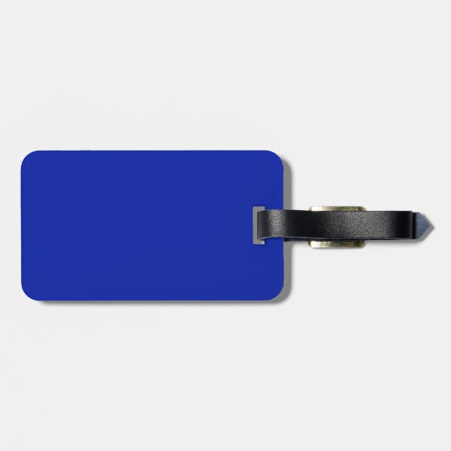 Svart och Royal Blue Luggage Tag Bagagebricka (Baksida Vågrät)