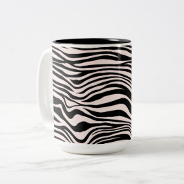 Svart och Sand Zebra tryck Två-Tonad Mugg
