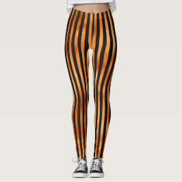 Svart och Shimmery Copper-Orange, stripe Leggings