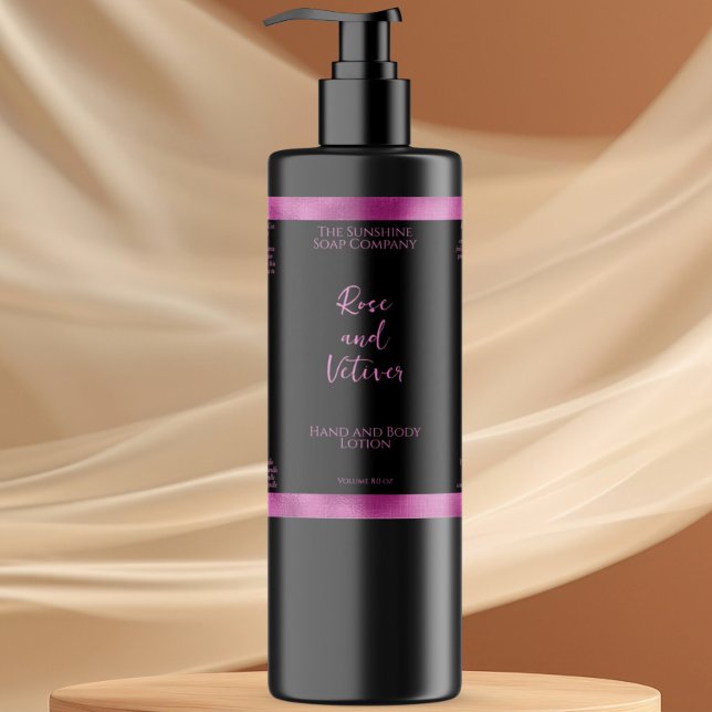 Svart och shock rosa faux foil kosmetics flaska et (Skapare uppladdad)