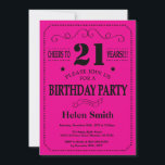Svart och Shock rosa på 21:a födelsedag Inbjudningar<br><div class="desc">21:a födelsedagsinbjudan Svart och Shock rosa Typografi. Svart och Shock rosa bakgrund. Vuxen Birthday. Male Manar eller Women Birthday. Kids Boy eller Girl Dam Tonåring Teenage Bday Inbjudan. 13:e 15:e 16:e 18:e 20:e 30:e 40:e 60:e 70:e 80:e 90:e 100:e. Vilken ålder som helst. Om du vill göra ytterligare anpassningar klickar...</div>