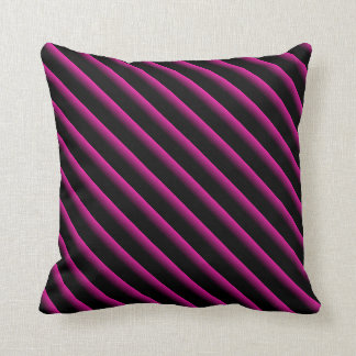 Svart och Shock rosa Rand med blandad diagonal Kudde