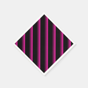 Svart och Shock rosa, skuggad diagonal Rand Pappersservett