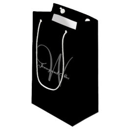 Svart och silver bröllopsmonogram