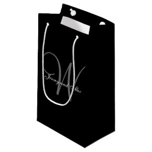 Svart och silver bröllopsmonogram