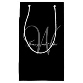 Svart och silver bröllopsmonogram