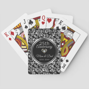 Svart och Silver-damm 25-årsjubileum Casinokort