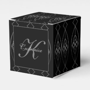Svart och Silver Deco Cube Presentaskar