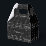Svart och silver Deco Gable Presentaskar<br><div class="desc">*Anpassa genom att lägga till din text eller ändra storlek på den kaklade bilden.</div>