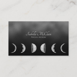Svart och silver Foil Struktur Måne Psychic Medium